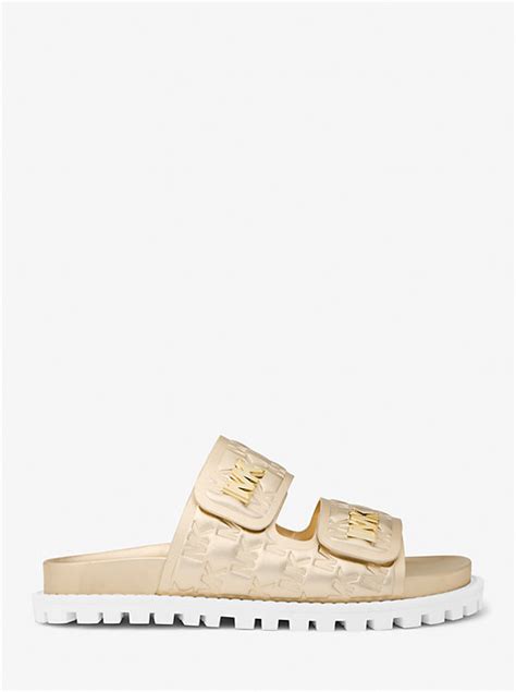 stark slide michael kors|Stark Logo Embossed Slide Sandal .